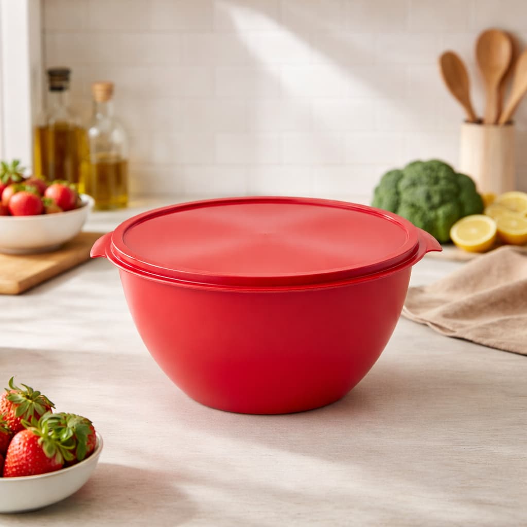 Bowl Plástico Gigante 5,5L com Tampa Grande Multiuso para Salada Churrasco e Armazenamento