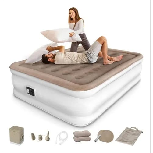 Colchão Inflável Queen Casal Cama De Campanha Bomba Inflável Com Bateria De Lítio Integrada