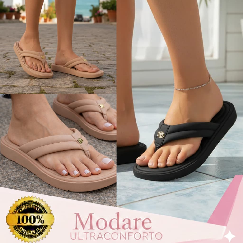 Chinelo Modare  Feminino Sandalia Rasteira Macio Ultraconfort Ortopédico Slide Dedo Original