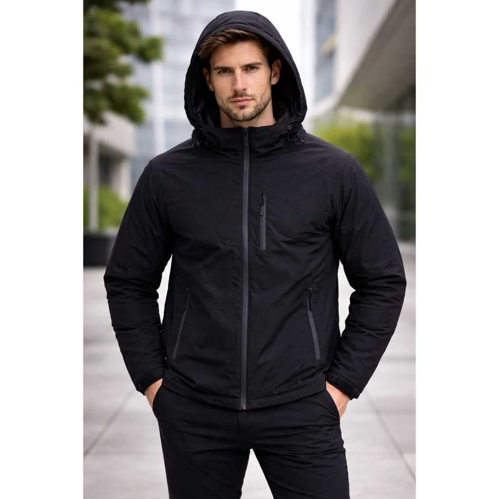 Bobojaco Masculino Poliéster Impermeável, Capuz Removivel, Forrada com Bolso