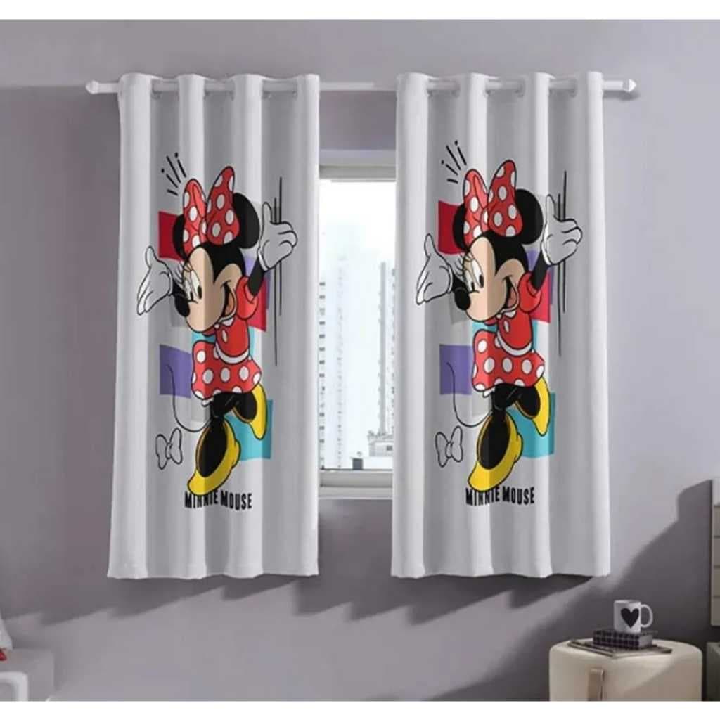 CORTINA CORTA LUZ TECIDO INFANTIL MINNIE 2,60L X 1,70A