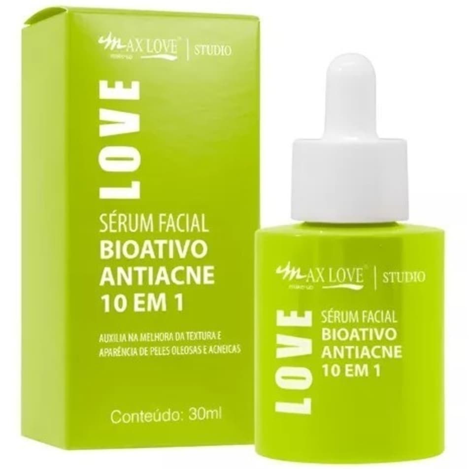 Sérum Bioativo Antiacne 10 em 1 Max Love 30ml | Controle da Oleosidade e Cuidado para a Pele