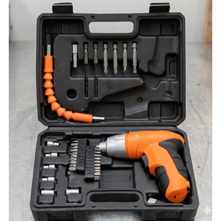 KIT FERRAMENTAS COM PARAFUSADEIRA 25V ou PARAFUSADEIRA A BATERIA 4.8V COMPLETA KIT 45 PÇ