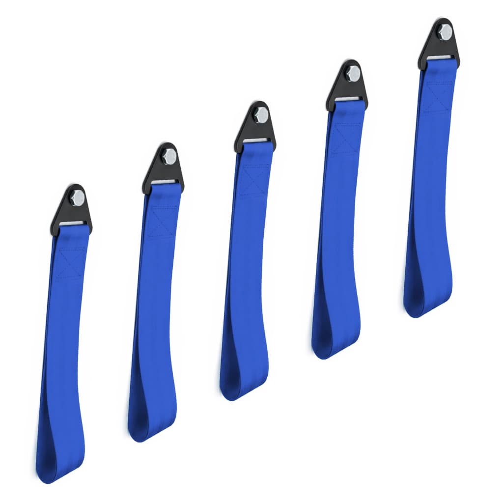 Kit 5 Cinta Reboque Acessórios Tow Strap Tunning Fita Reboque Para-choque Hook Racing Engate