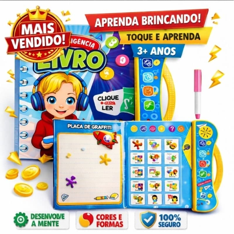 Livro Inteligente Educativo Ingles Portugues Para Criança