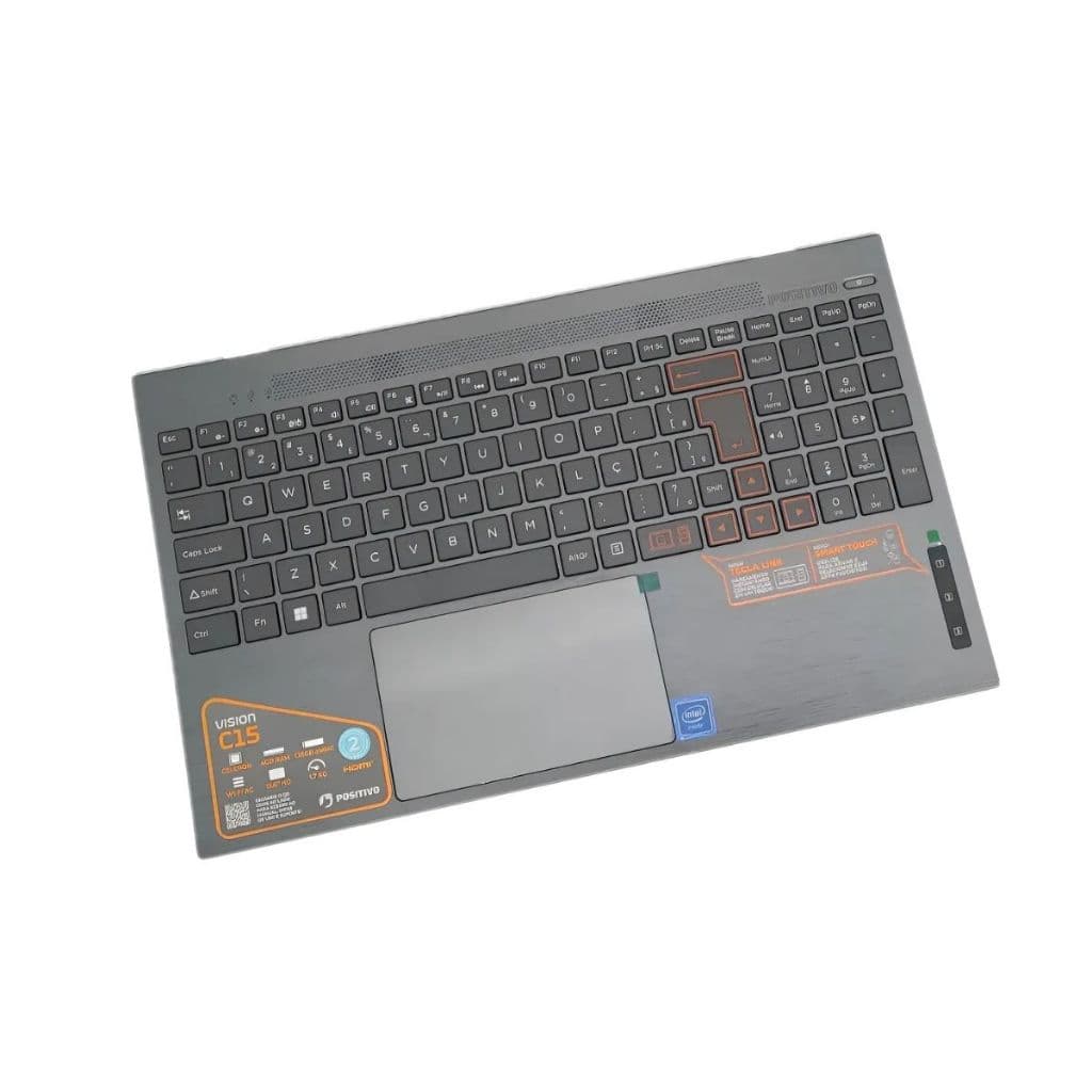 Teclado Base Para Notebook Positivo Vision C15 C4128a Prateado Português Brasil