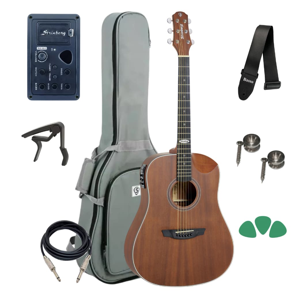 Violão Strinberg Folk Sd201hc Elétrico + Capa + Acessórios