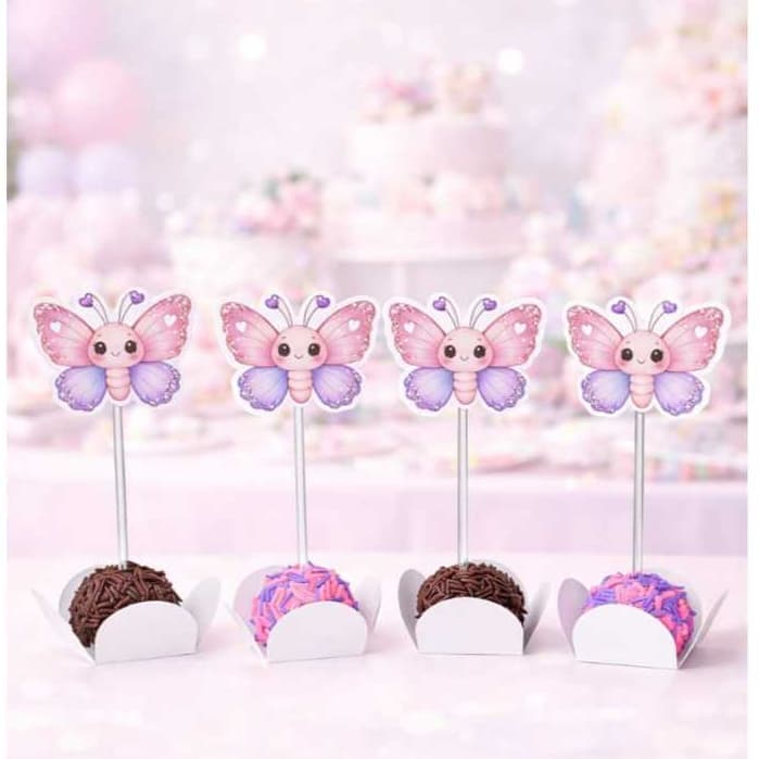 Topper para doces jardim encanto, jardim das borboletas, festa,docinhos, topper personalizado