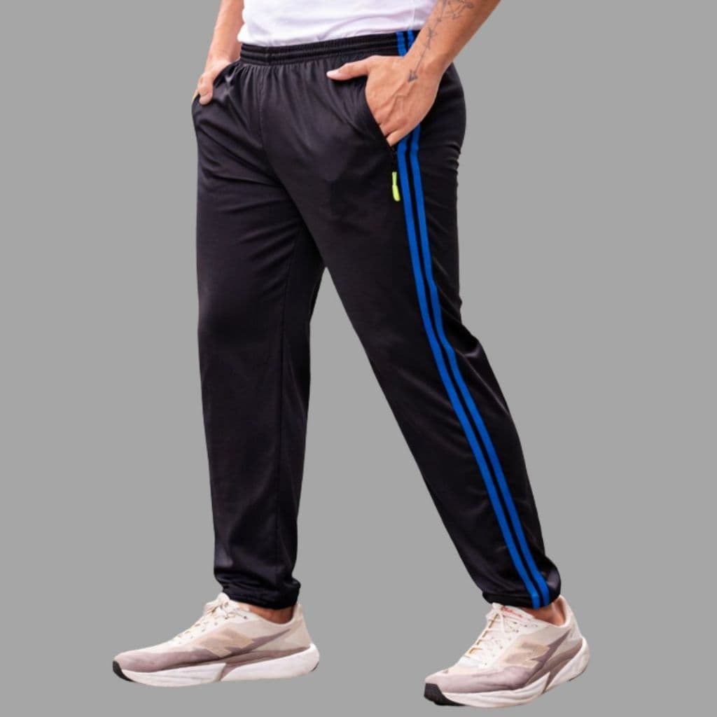 Calça Masculina Esportiva Chimpa Corrida Elastano Flanelado Casual listrada Academia