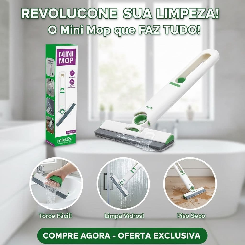 Rodinho Portátil Mini Mop Esfregão De Limpeza Multiúso Kit até 3 unidades