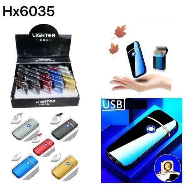 Acendedor Eletrônico USB Recarregável Portátil com Indicador de LED 6035