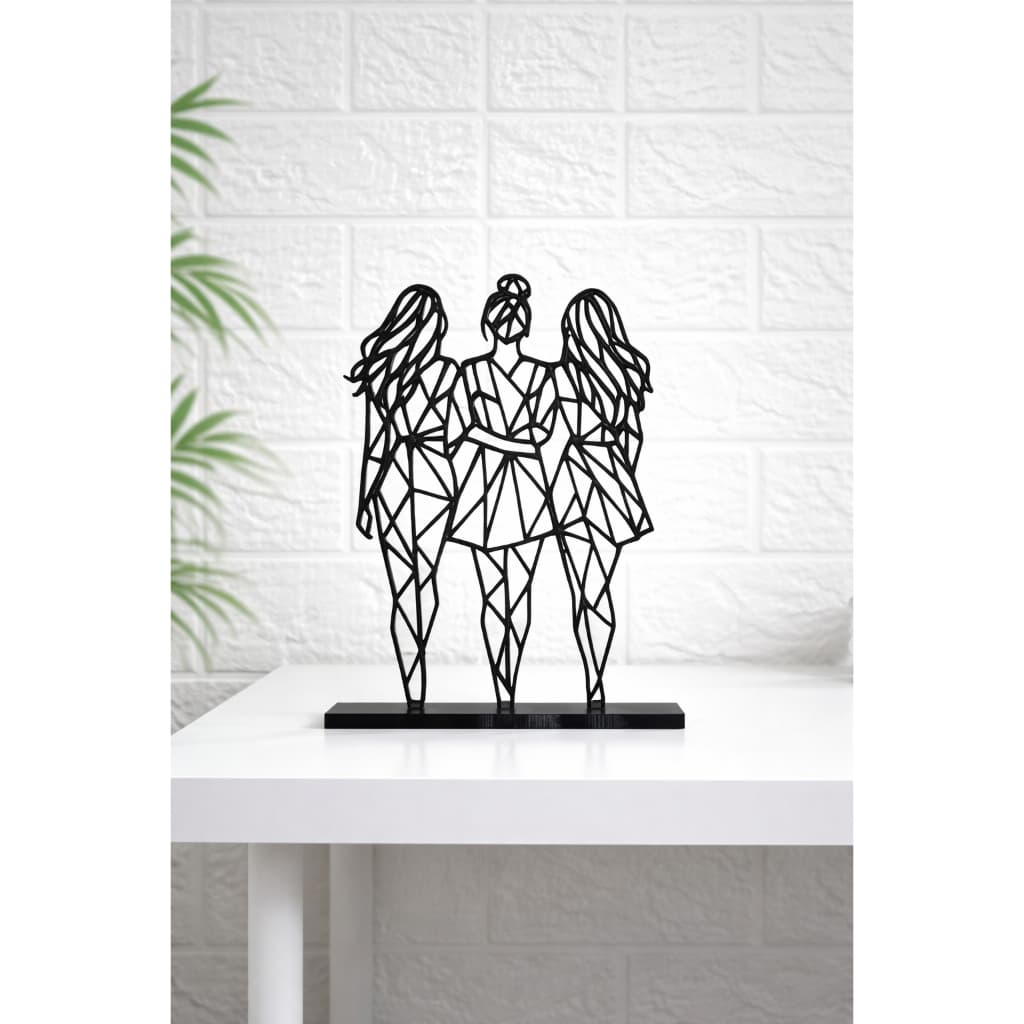 Escultura Decorativa 3 Amigas Geométrica Minimalista
