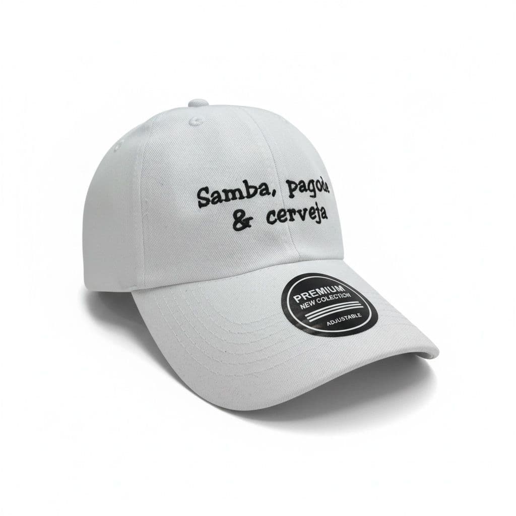 Boné Samba Pagode & Cerveja Frase Bordado Premium Estilo Praia Festa Churrasco Presente Pai Amigo
