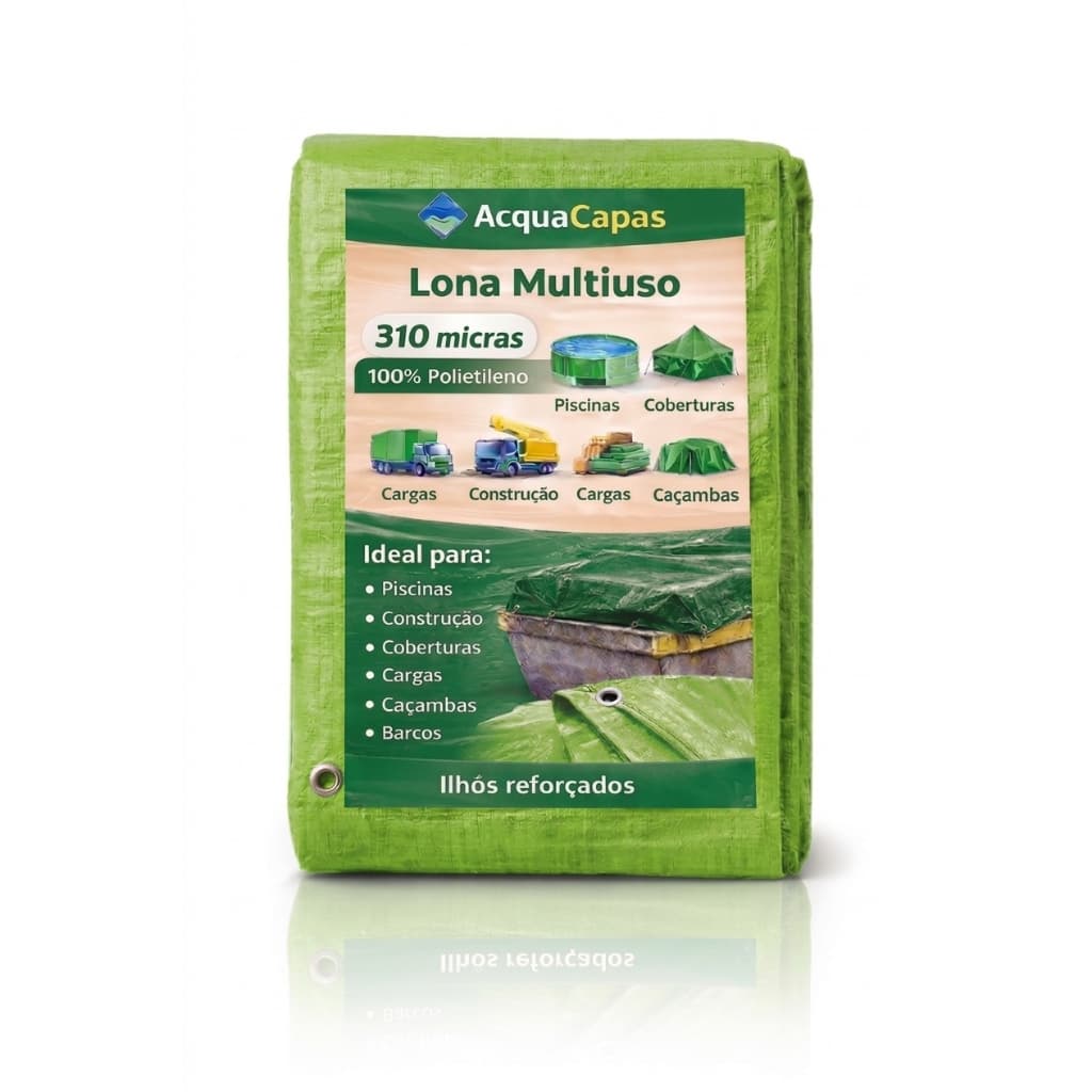 Lona Polietileno 2x1,5 Verde Forte Leve E Grossa 300 Micras Multiuso Impermeável Acquacapas2