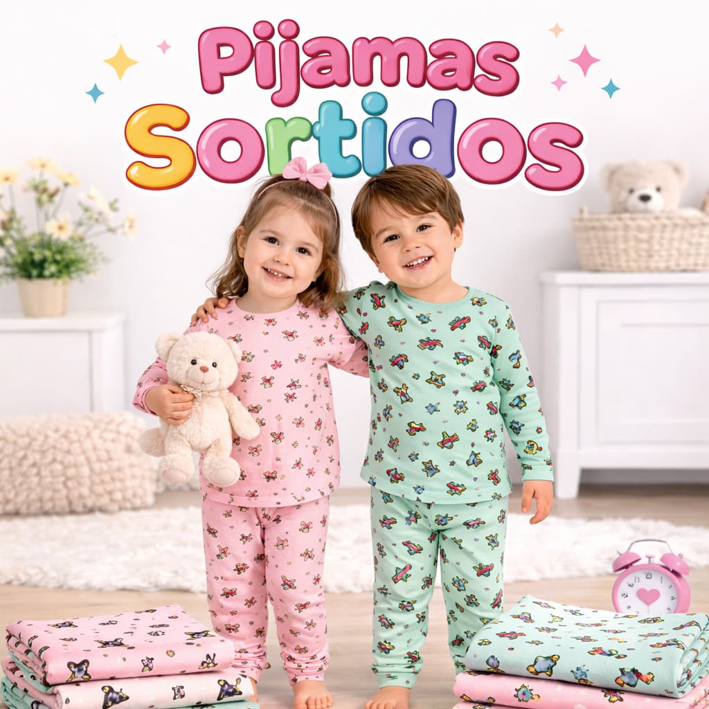 Pijama Infantil Estampados Sortidos 01 a 03 anos