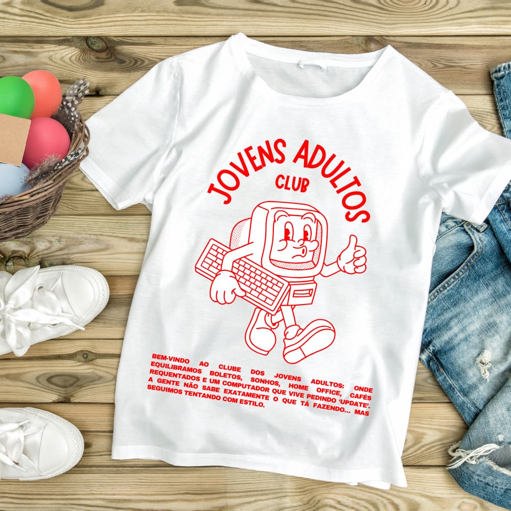 CAMISETA CAMISA OVERSIZED UNISSEX ALGODAO PERSONALIZADA JOVENS ADULTOS CLUB