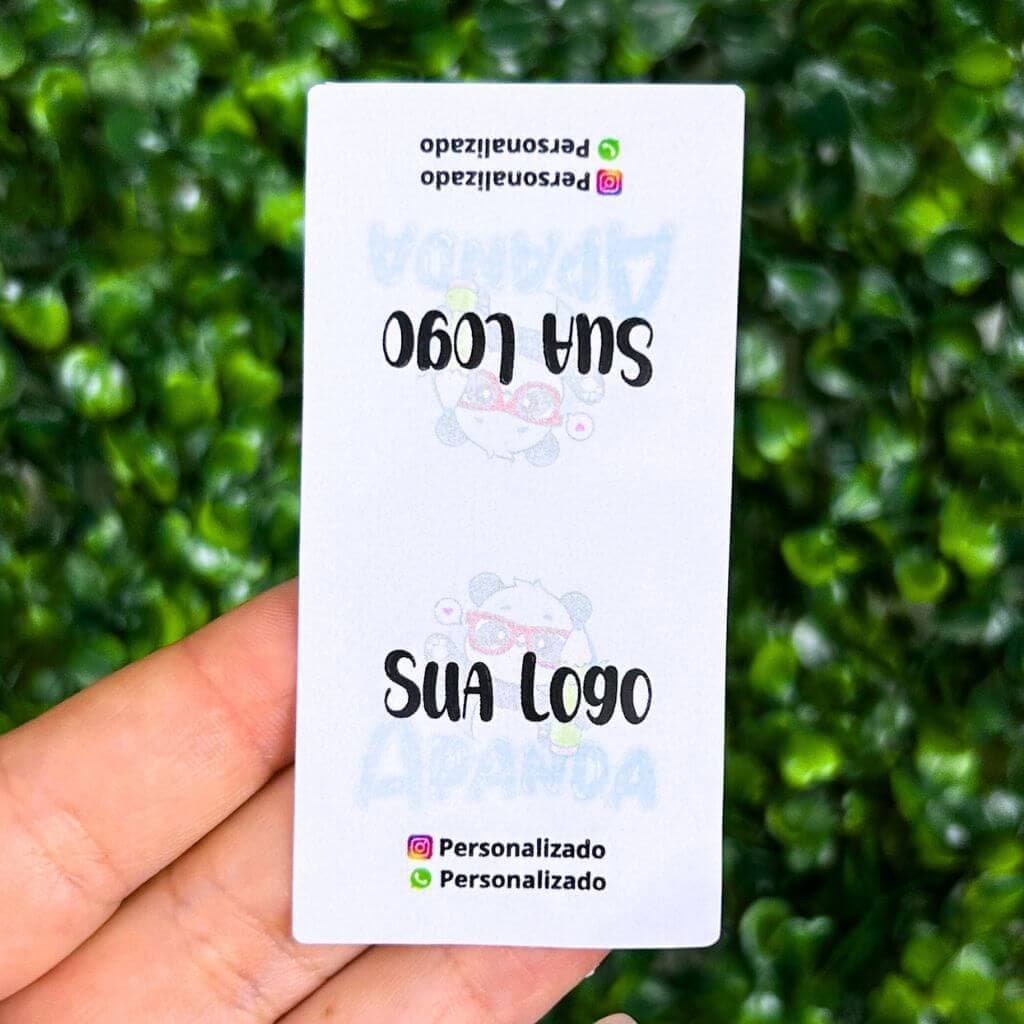 Lacre Adesivo Fecha Sacola Quadrado 4x8 cm Personalizado Para Sacola e outras Embalagens