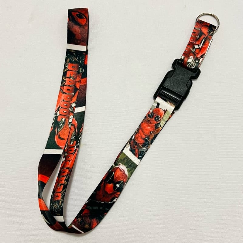 Chaveiro Cordão DeadPool Moto Tirante Pescoço Crachá Fecho Tic Tac Engate