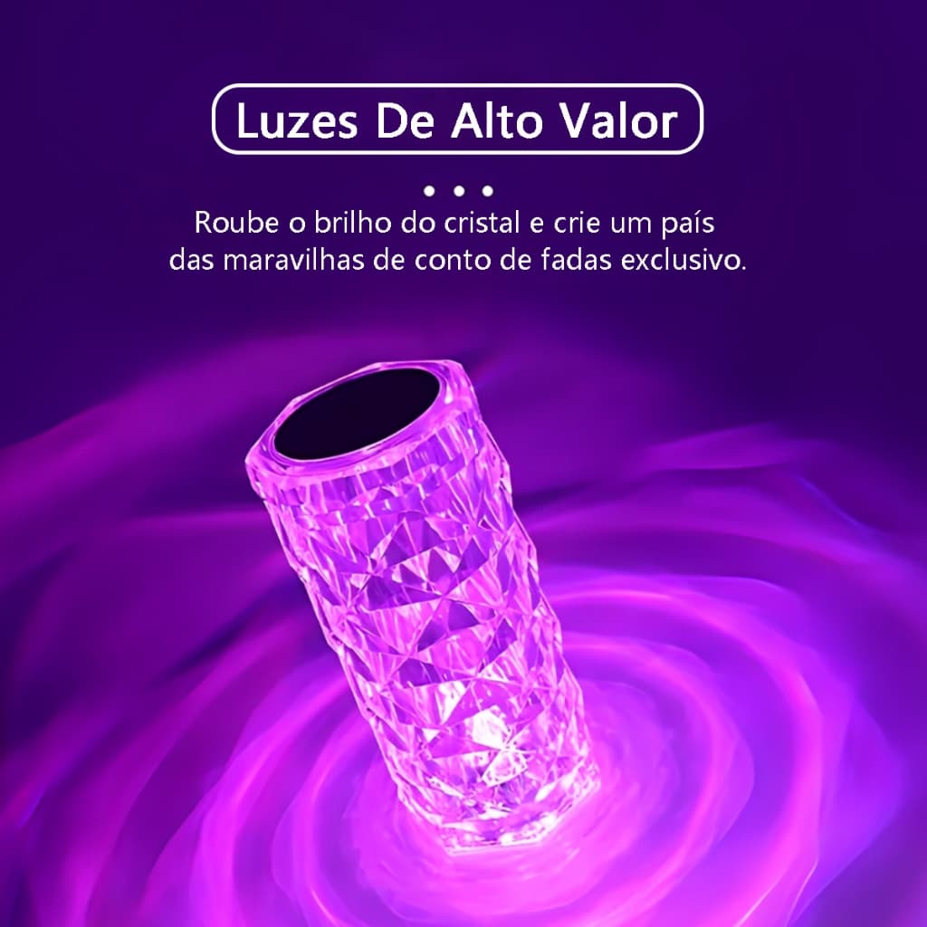Lâmpada De Mesa De Cristal 16 Cores LED Projetor De Luz De Rosa Toque Ajustável Romântico Diamante