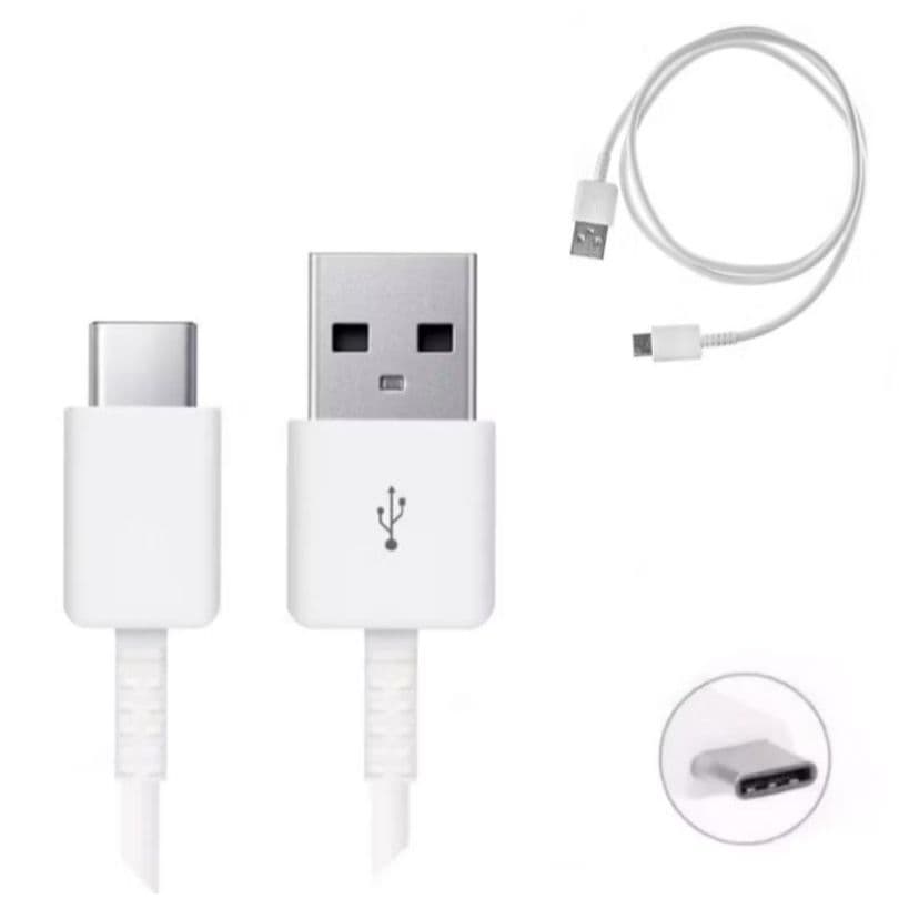 Cabo Tipo C Turbo Sam Carregamento Fast Charge 1Metro Cor Branco e Preto