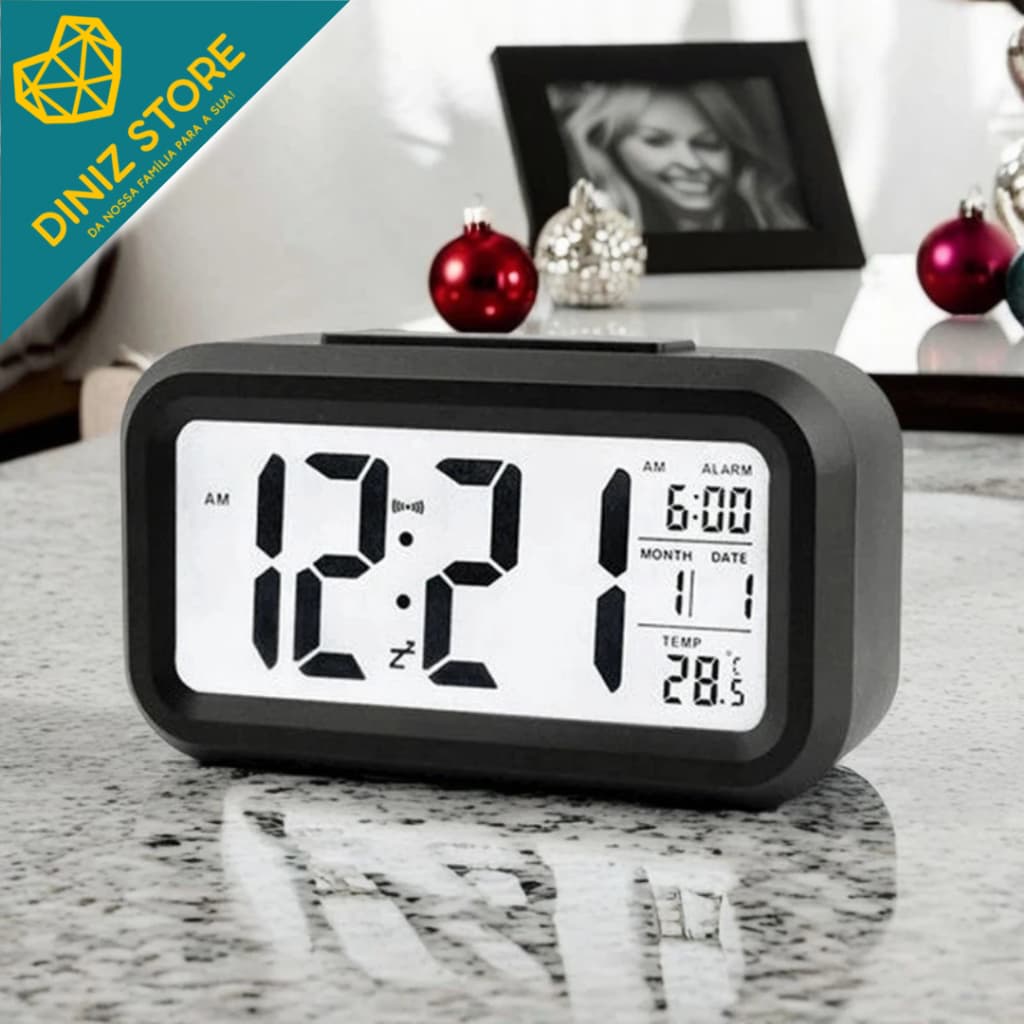 Mini Relógio Digital LED Despertador Pequeno Aparelho Acorda Alarme Temperatura Viagem Bolsa Som