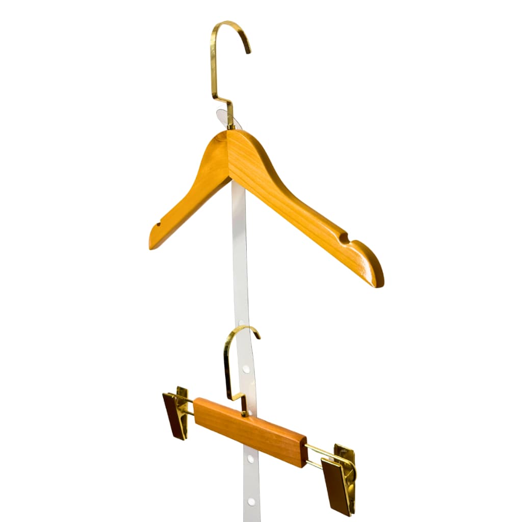 Cabide Madeira Infantil Duplo Extensor C/ F22-1 Luxo Dourado