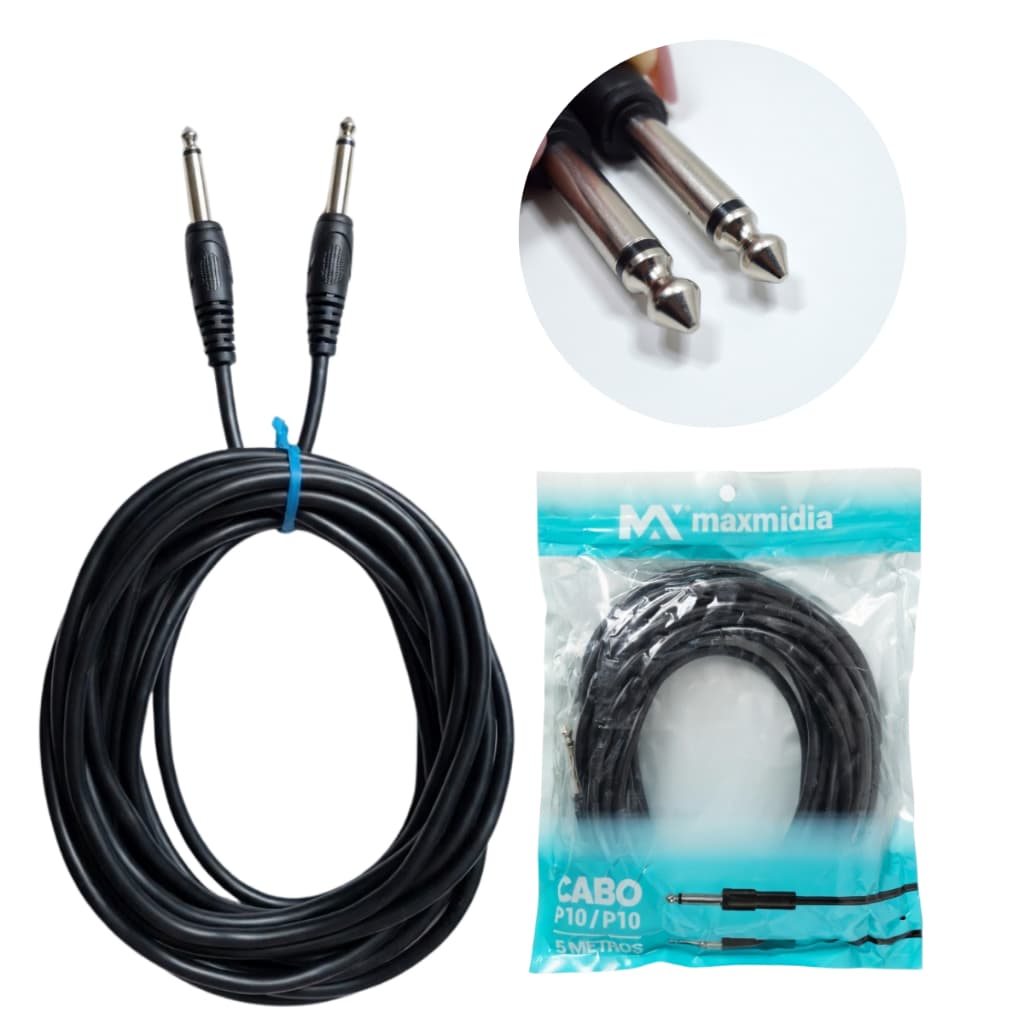 Cabo Guitarra Baixo Teclado P10 P10 Mono 5MT