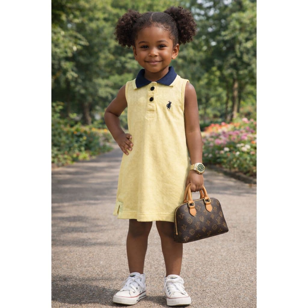 Vestido Polo Infantil Amarelinho