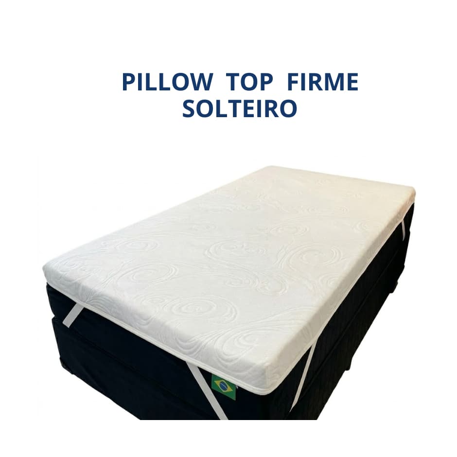 Pillow Top Solteiro 0,88x1,88 Espuma D33 Firme e Malha Premium Hipoalergenico - Bello Conforto