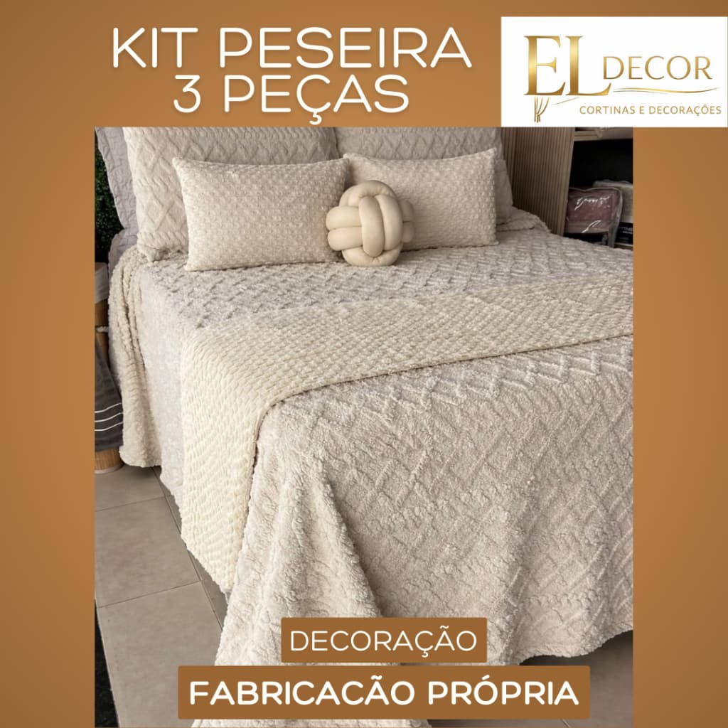 Kit Peseira 3 peças tecido macio