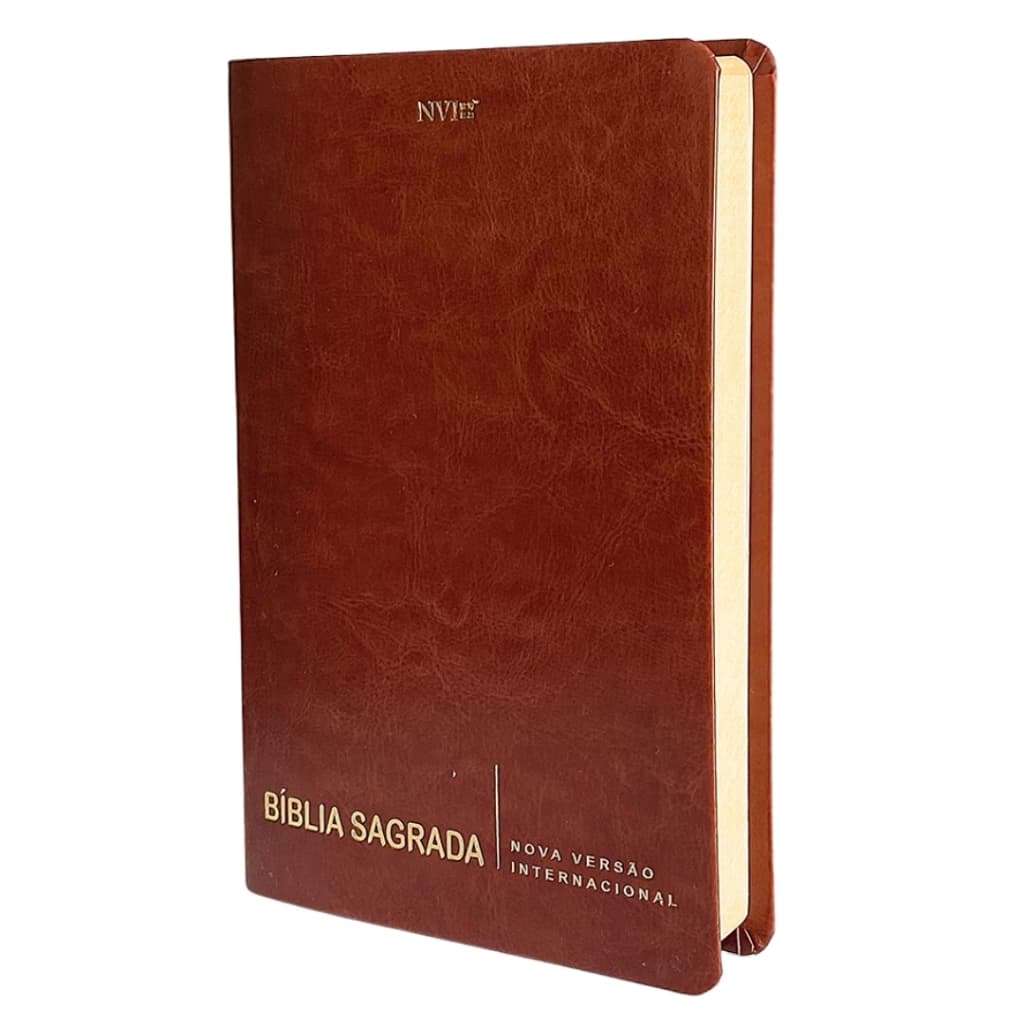 Bíblia Sagrada Slim Marrom Nvi Capa Luxo Vontade De Deus Fé Cristã e Transformação de Vida