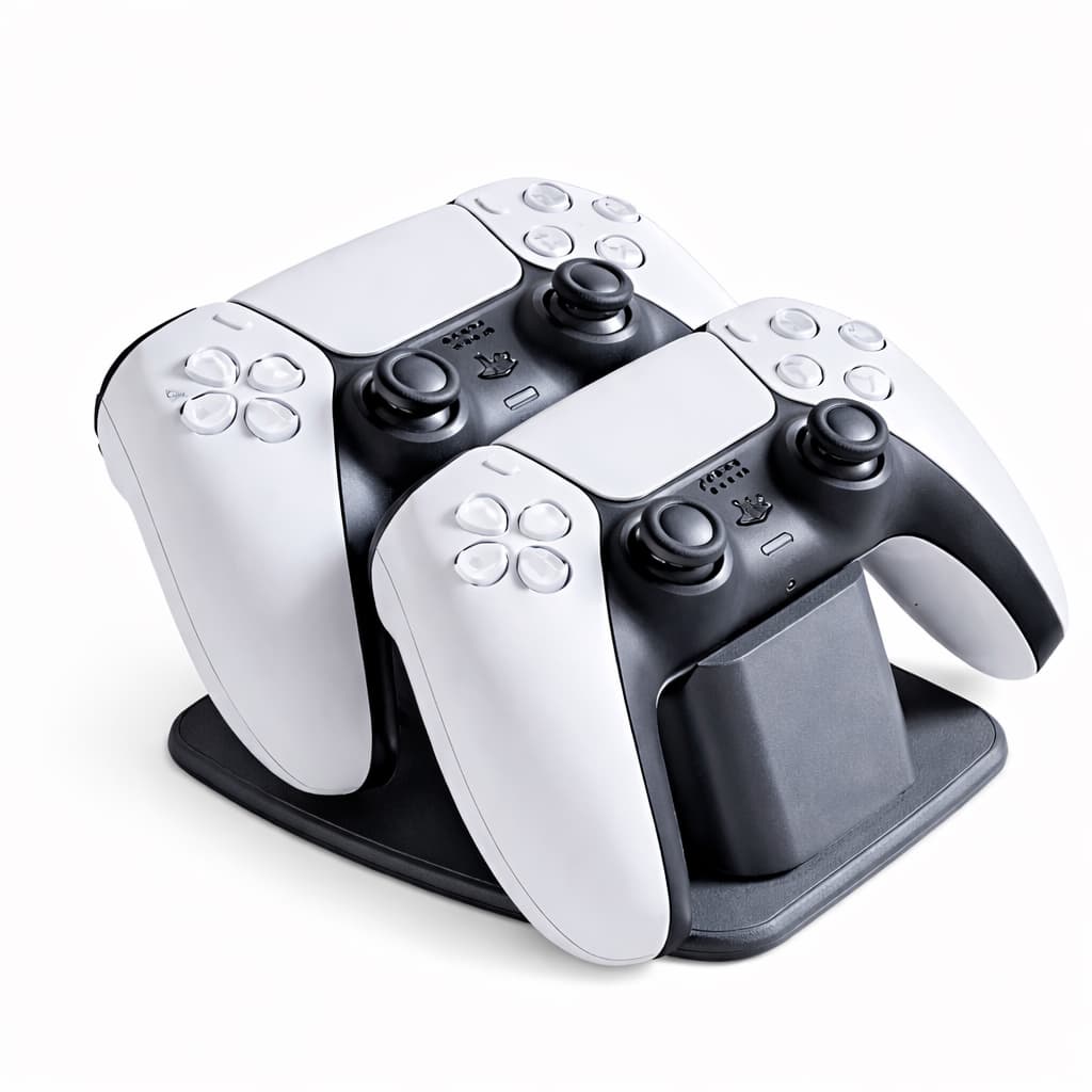 Suporte Para 2 Controles PS5 Base Organizadora DualSense Preto Duplo Organizador Gamer