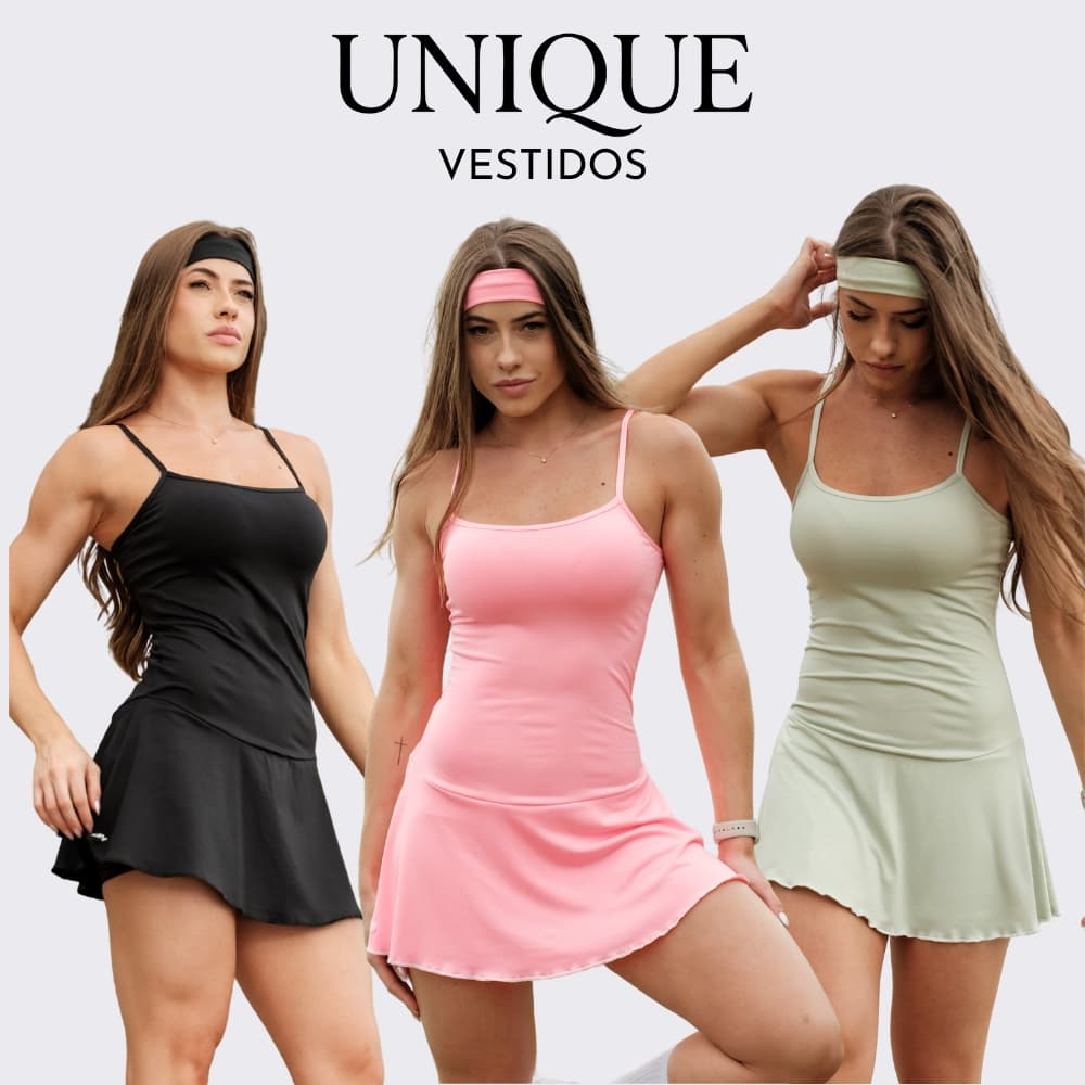 Vestido Saia Beach Tennis Academia Zero Transparência Aqn Sport +Tiara AQN Sport Coleção UNIQUE 2026