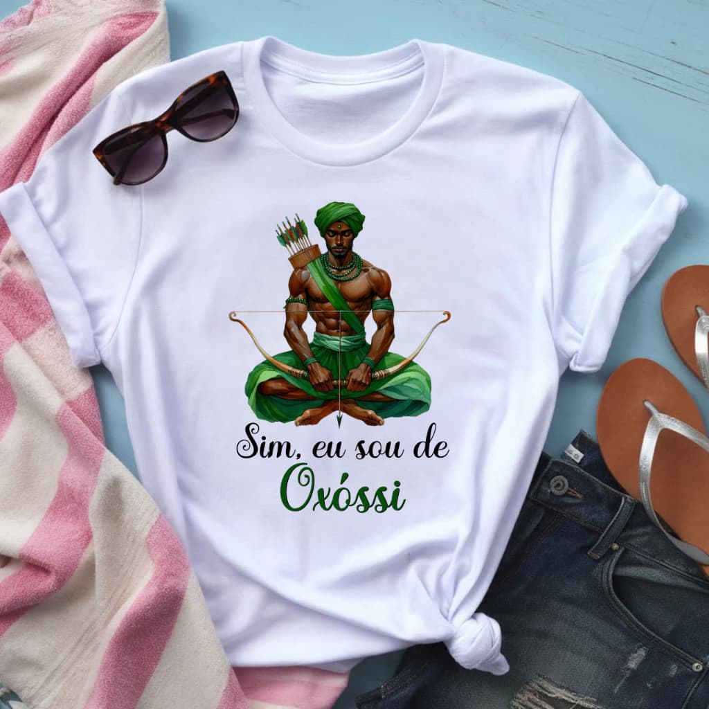 CAMISETA SIM EU SOU DE OXÓSSI - 100% POLIESTER