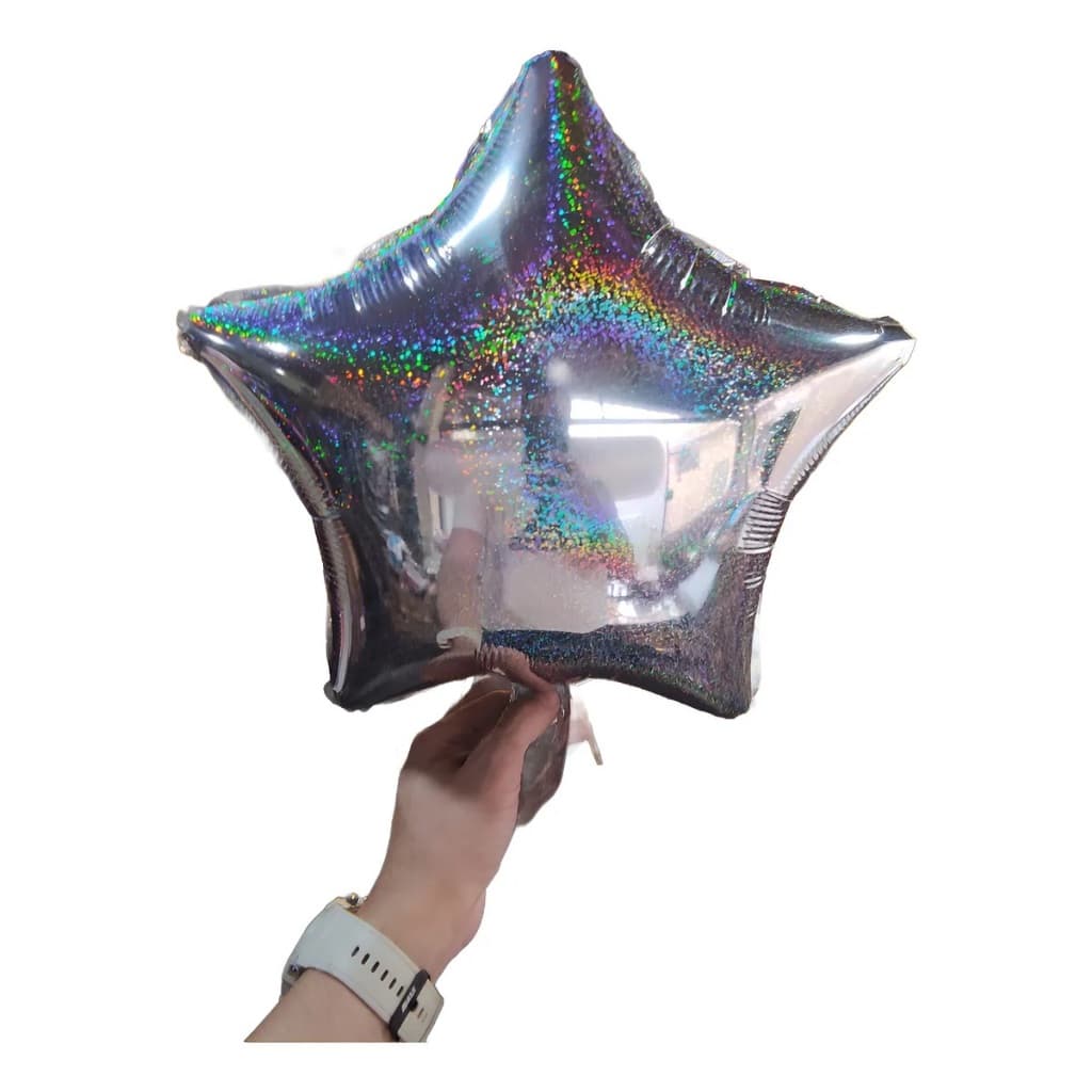 10 Balão Estrela Metalizado Holográfico 45cm Festa Decoração C90178