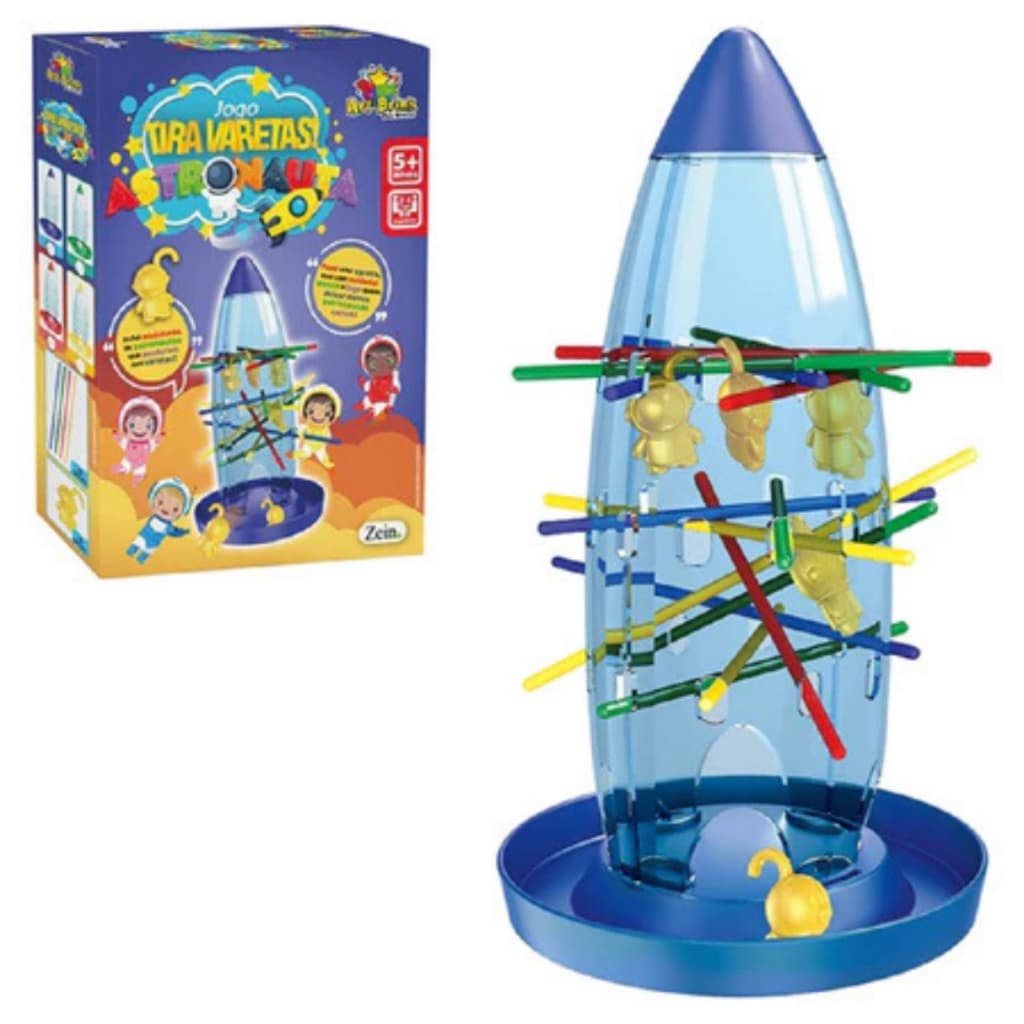 Jogo Tira Varetas Cai Astronauta Foguete Brinquedo Infantil Interação Divertido