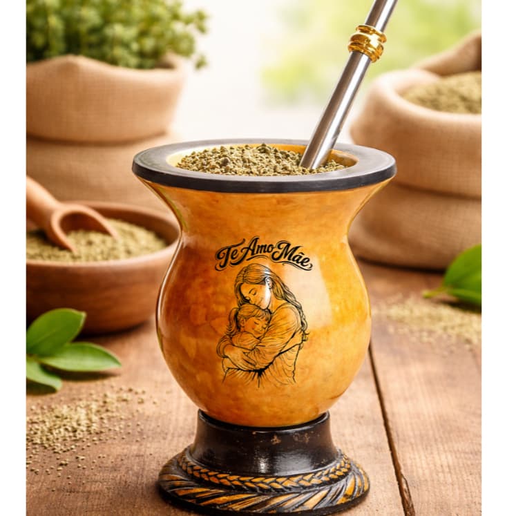 Cuia Mate Chimarão Personalizada Te amo Mãe