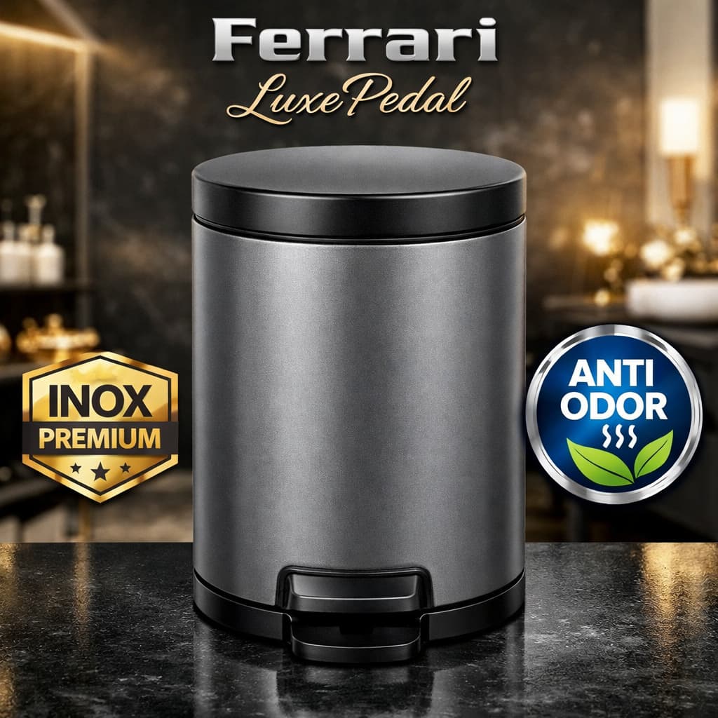 Lixeira Redonda Com Pedal Aço 5 Litros Cinza Fosco Residencial Banheiro