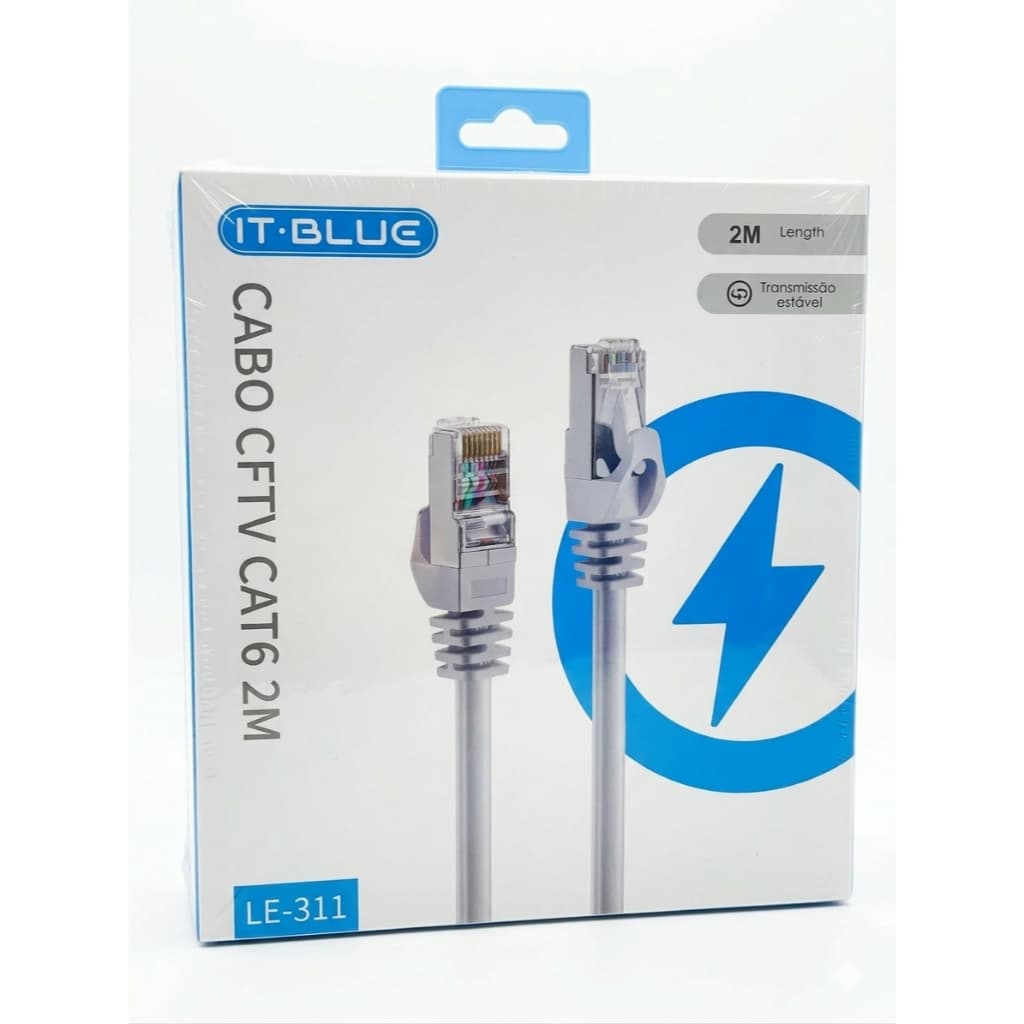 Cabo De Rede Cat6 2 Metros Internet Giga Alta Velocidade Rápida Estável Premium
