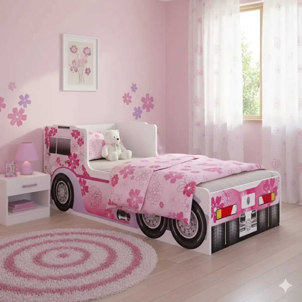 Cama Infantil Caminhão com Colchão Resistente e Confortável toda em MDF