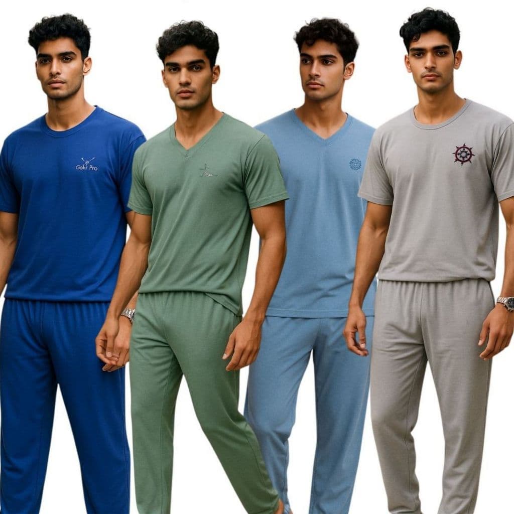 PIJAMA MASCULINO INVERNO MEIA MANGA COM CALÇA EM MALHA