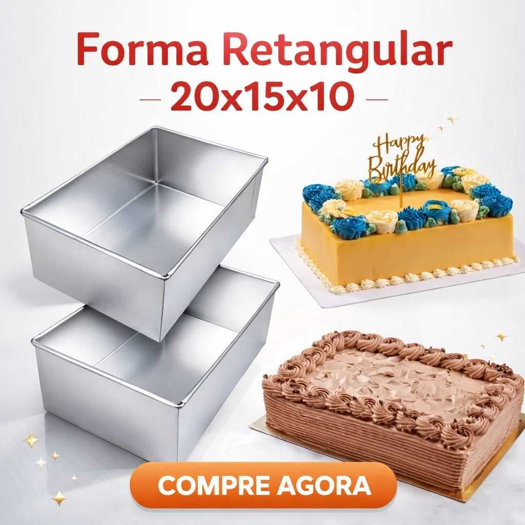 Forma Retangular Alta 20x15x10 Formas para Bolo Assadeira de Alumínio Formas Fatia Perfeita
