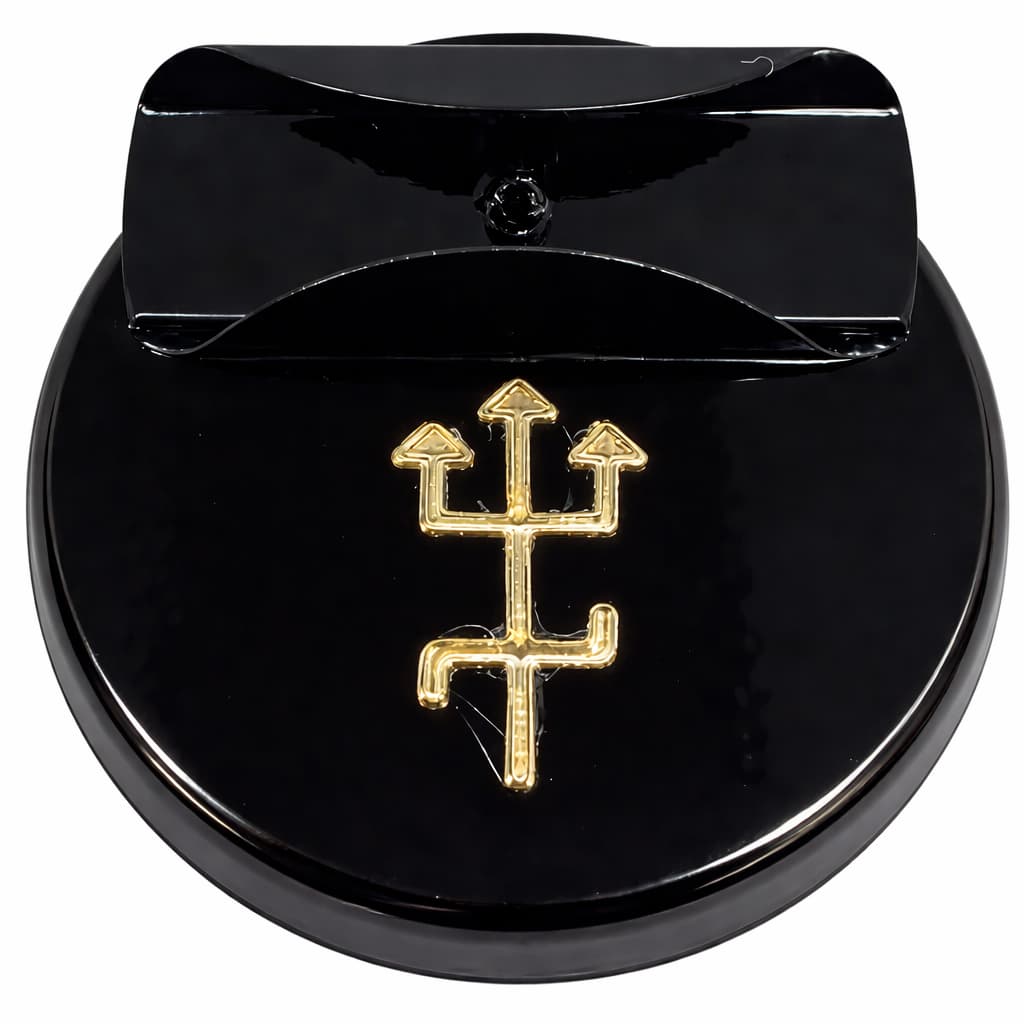 Ofertório Exu Alumínio Preto Vermelho 7cm | Base para Oferendas Umbanda Candomblé