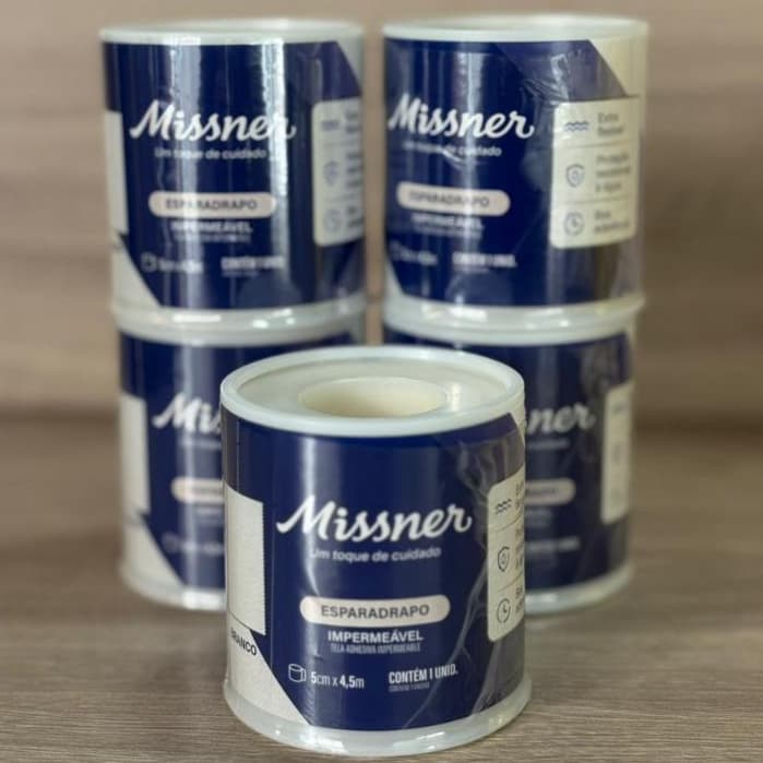 5 UNIDADES Esparadrapo Impermeável Branco 5cm x 4,5m – Missner
