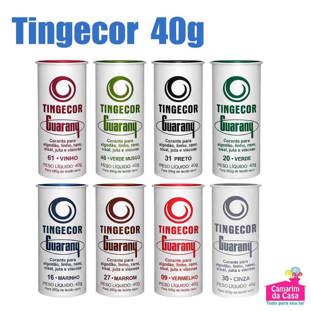 Corante Tingecor Guarany Tubo com 40g Corante para Roupas em Algodão Viscose Linho Sisal Juta