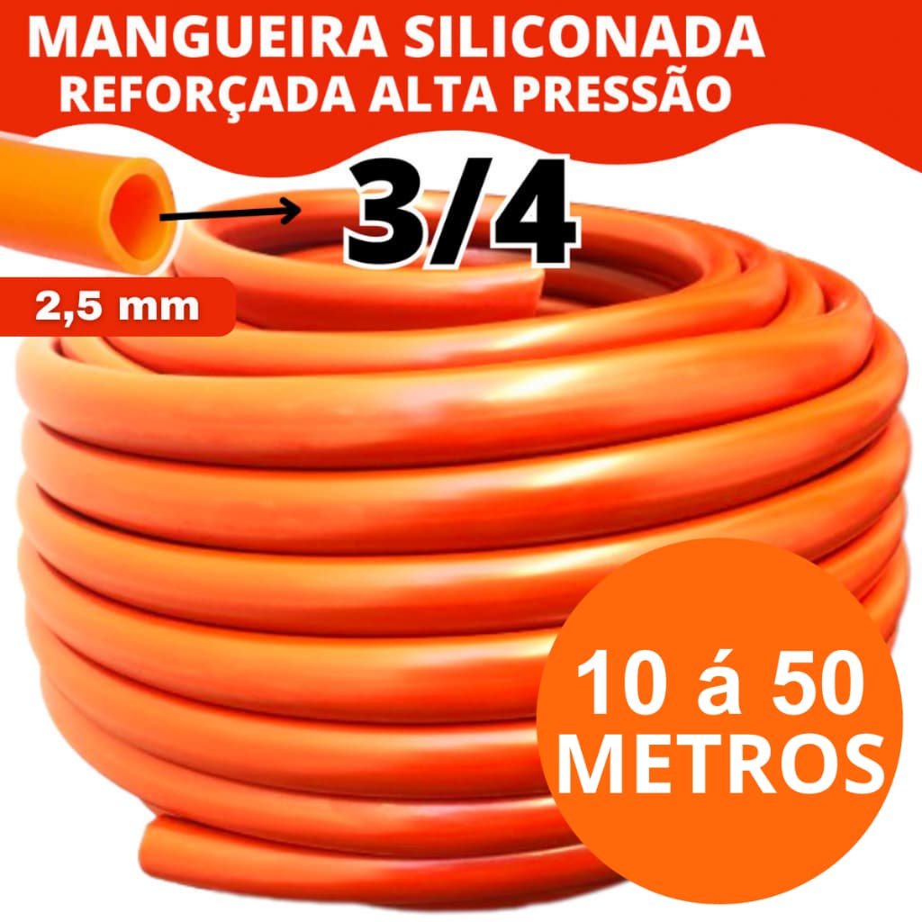 Mangueira Jardim 3/4 2,5mm Reforçada 10/15/20/25/30/35/50M Sitio Roça Industrial Siliconada