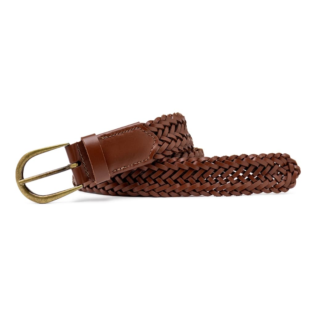 Cinto Masculino 100% Couro Legítimo Casual Trançado Premium