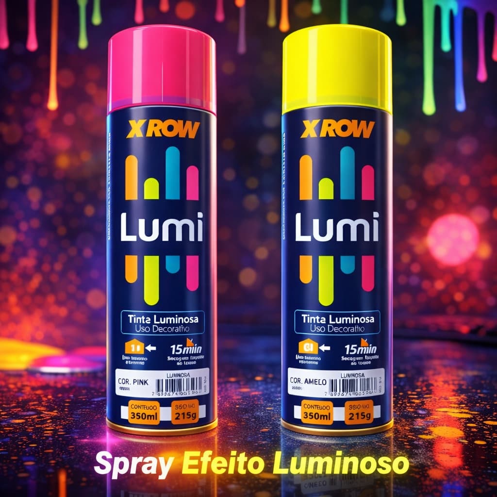 Tinta Spray Luminoso Uso Decorativo Secagem Rápida Uso Interno E Externo Fluorescente