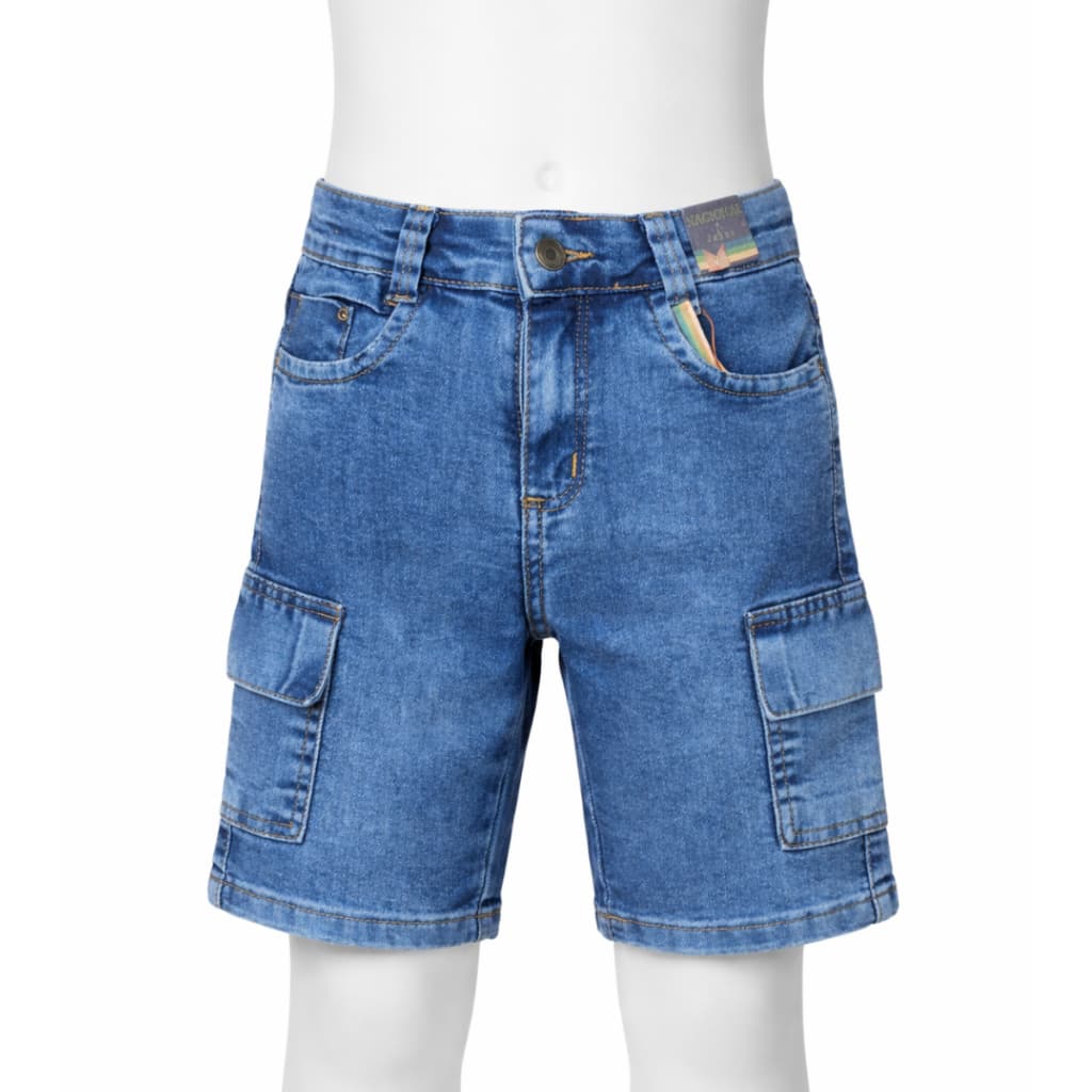 Bermuda Jeans Infantil Masculina Cargo e Casual 4 ao 8 Moderna Confortável Estilosa