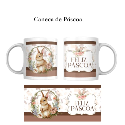 Caneca de Páscoa Personalizada 325ml em Cerâmica
